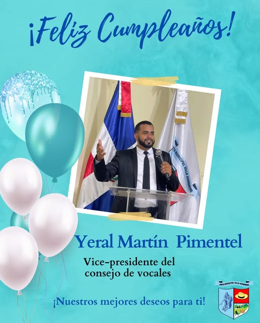 La Junta Municipal de Villa Sombrero se complace en felicitar a nuestro Vice-presidente del consejo de vocales Yeral Martín Pimentel (@yeral_martin_regidor en este día tan especial.