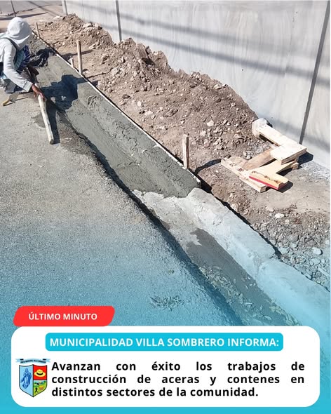 Avanzan con éxito los trabajos de construcción de aceras y contenes en distintos sectores de la comunidad