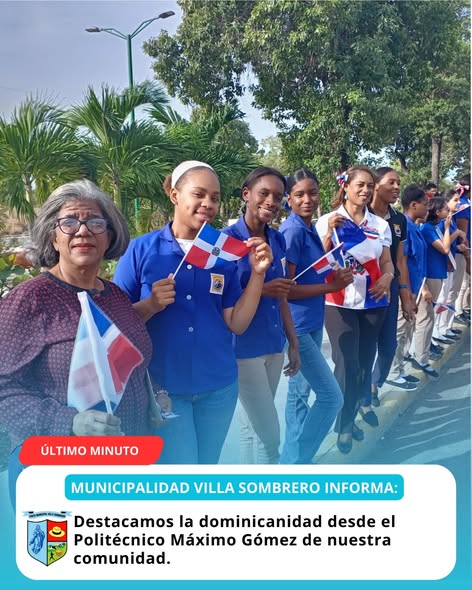 Junta Municipal destaca el civismo y patriotismo del Politécnico Máximo Gómez en el Día de la Independencia Nacional