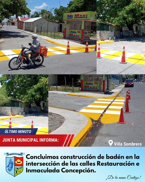 Concluyen construcción de badén en la intersección de las calles Restauración e Inmaculada Concepción